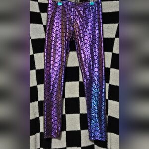 Girls purple/blue iridescent mermaid Spirit leggings size medium